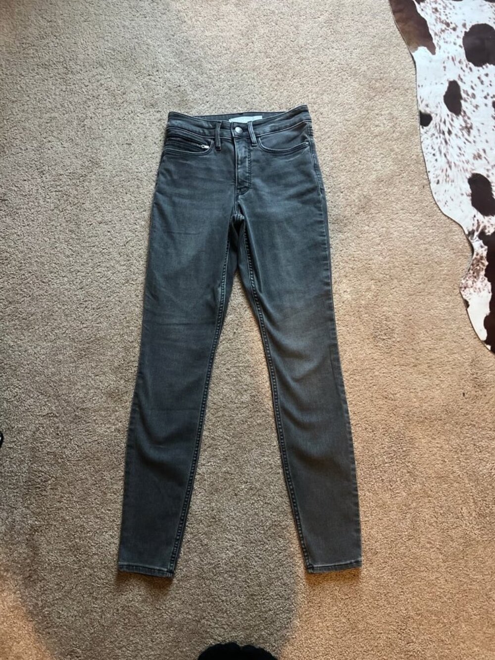 Athleta Jeans Womens Size‎ 0 Sculptek Skinny Mid Rise Light Washed Denim Gray